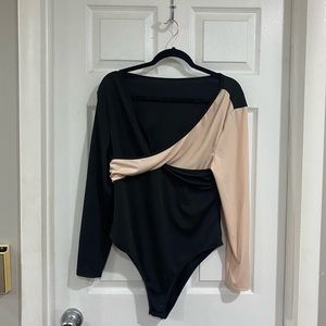 Two-Tone Long-Sleeve Body Suit